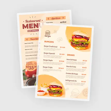 Imagem de Cardápio Plastificado