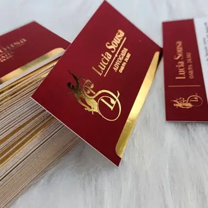 Imagem de Cartão de Visita Laminação Fosca e Hot Stamping
